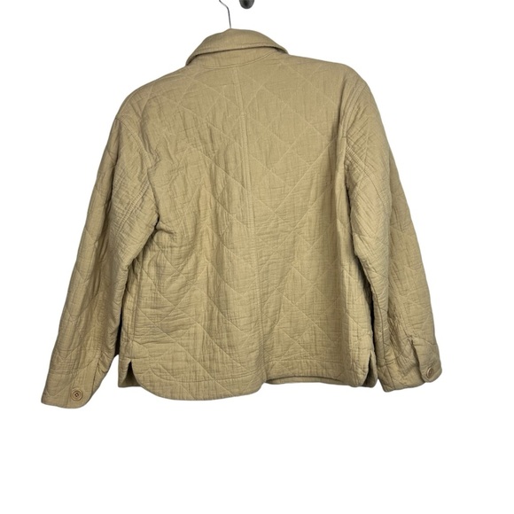 Madewell Quilted Lightspun Cropped Shirt-Jacket XS Desert Dune - Picture 6 of 12